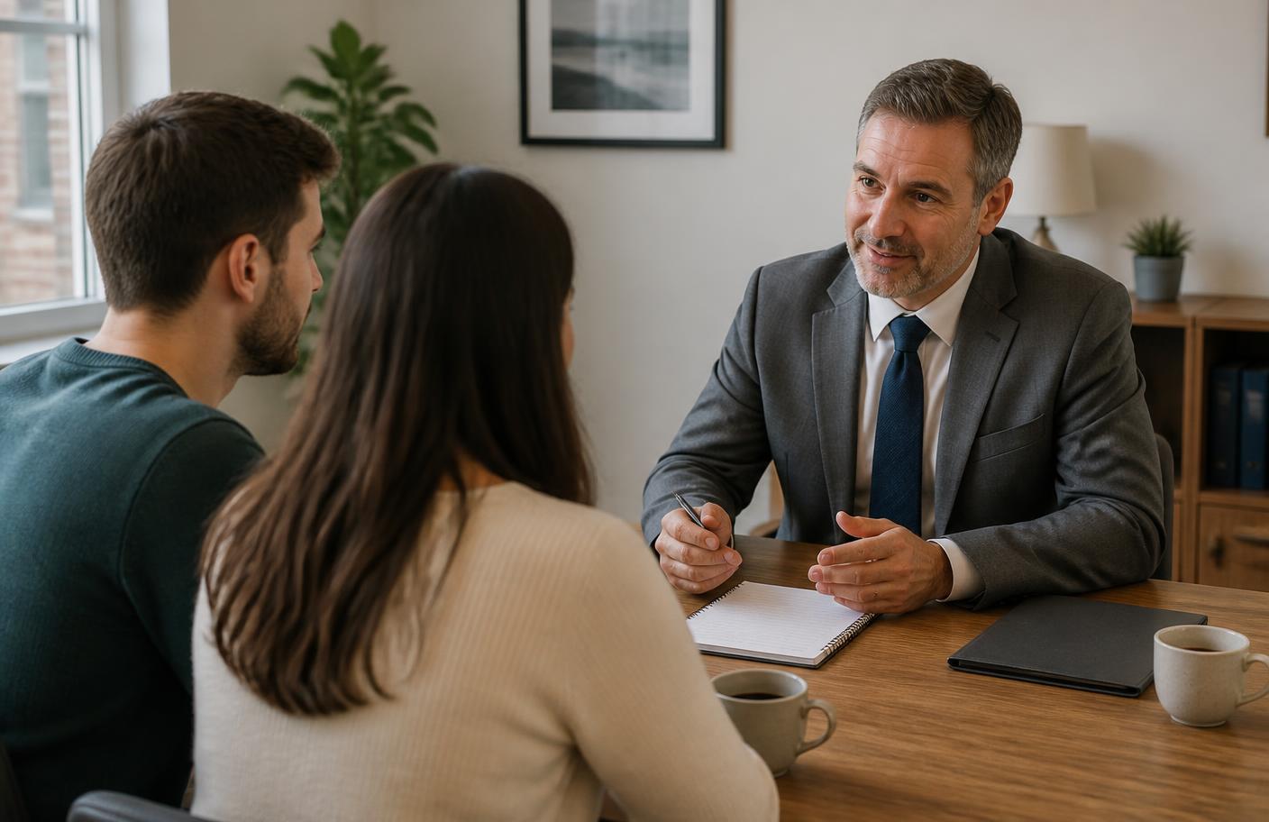 An adviser explaining income protection options to a client